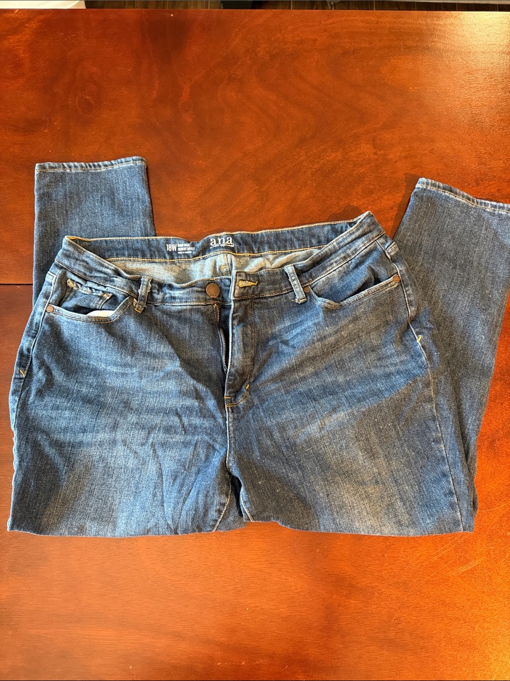 a.n.a Women's plus high rise skinny ankle Leg Jeans in Medium Blue